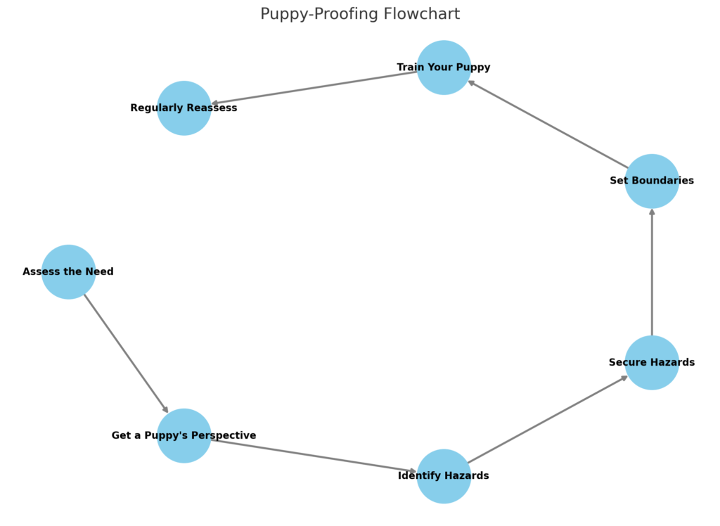 Chart explaining how to puppy proof your home.