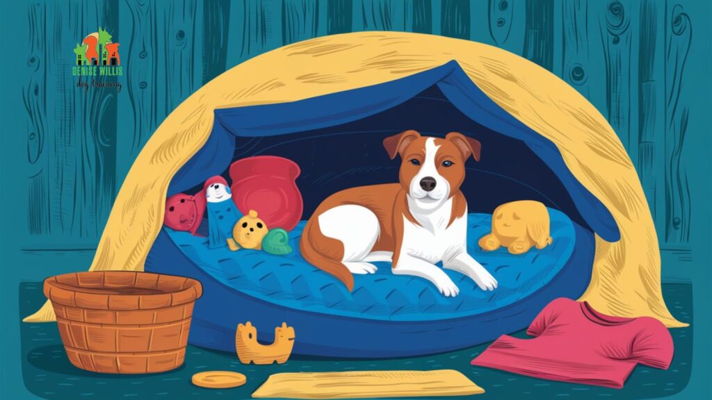 Cozy Dog Space with Toys and Blankets