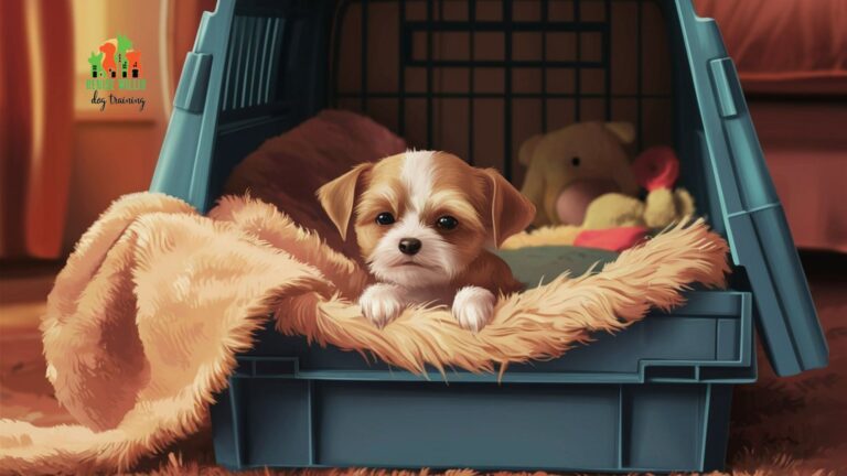 Cozy crate setup for anxious dogs