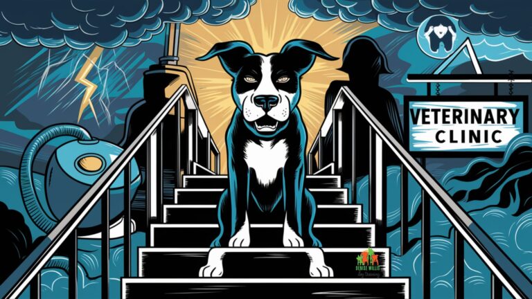 Dog overcoming obstacles representing common phobias