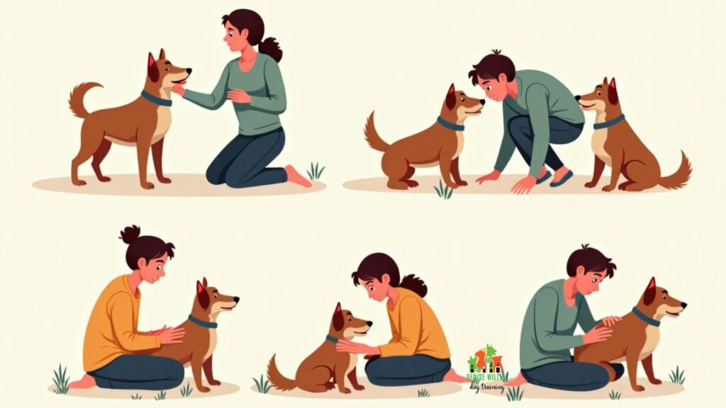 Vector illustration of a dog having positive social experiences