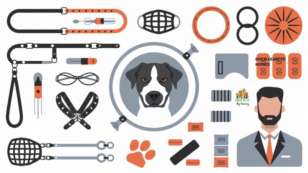 Illustrated set of tools for managing dog aggression