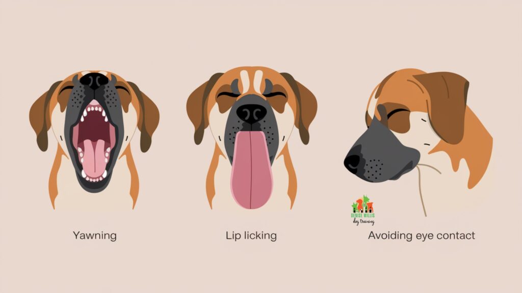 Vector illustration of subtle dog stress signals