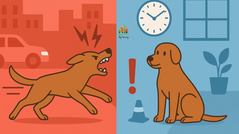 Dog with structured training reducing aggression through consistent boundaries